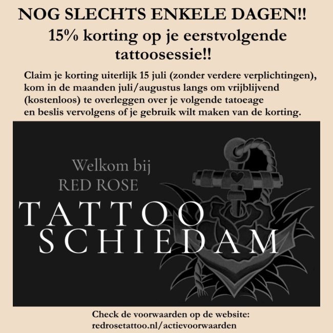Facebook korting tatoeage Red Rose Tattoo